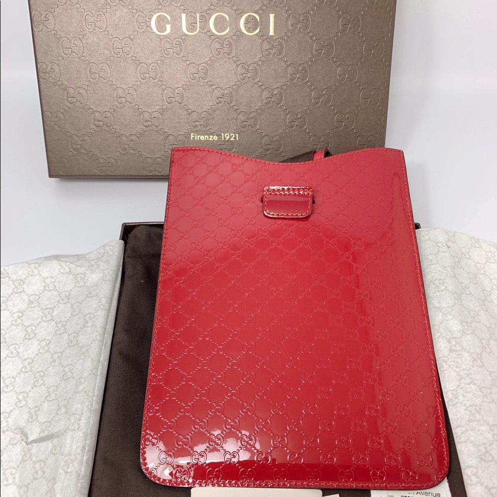 Gucci Red Microssima Patent Leather Ipad Mini Case